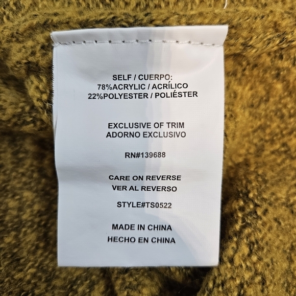 Taylor & Sage Mustard Yellow Keyhole Neck‎ Rolled Hem Sweater Size Small Women's - Picture 6 of 8